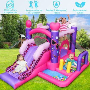 Inflatable 6-in-1 Jump & Slide Bouncy House for Kids Outdoor with blower QB438
